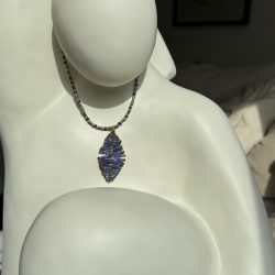 collar Cecilia azul, verde y bronce