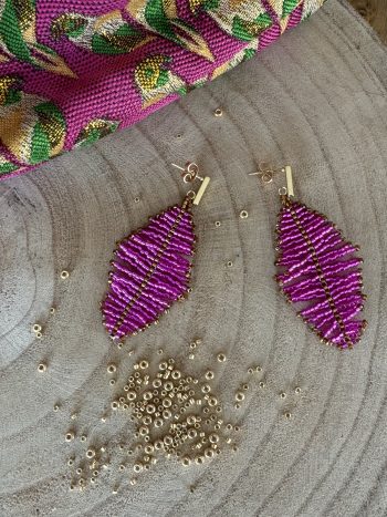 pendiente Cecilia silver fuchsia