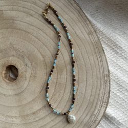 collar Rocío azul y bronce