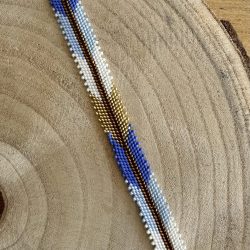 choker Ainhoa azul, blanco y miel