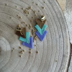 pendiente Ainara azules y bronce