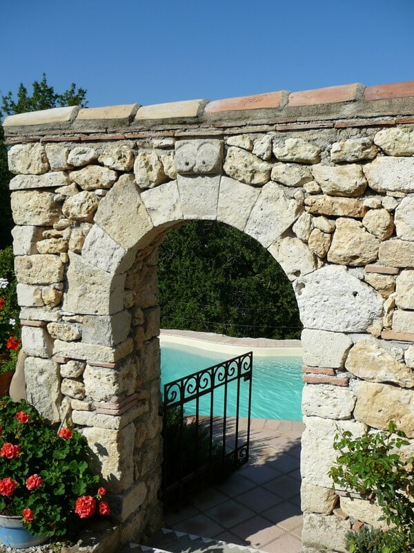 Gate to pool area at Loste