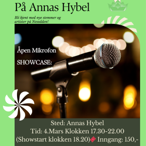 Slam:Sessions på Annas Hybel- Mars
poet/scene/honnør/støttepris