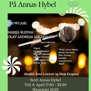 Slam:Sessions på Annas Hybel April poet/scene, honnør og støttepris