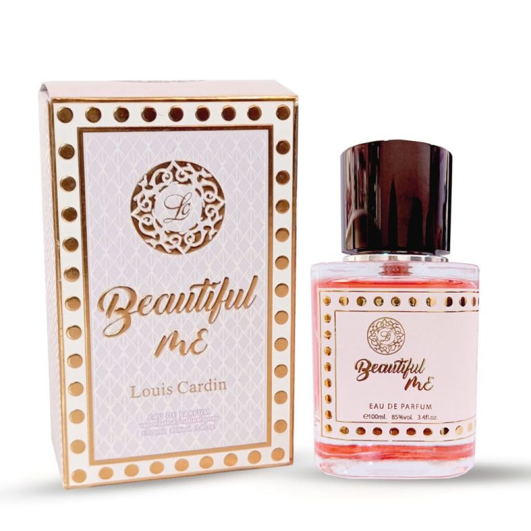 "Beautiful Me EDP - en lyxig parfym med friska toppnoter av tropiska frukter och äpple, blommiga hjärtnoter av jasmin och heliotrop, samt djupa basnoter av sandelträ och cashmeran. Perfekt för varje tillfälle."