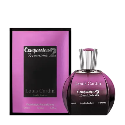 Compassion2 EDP Fragrance Notes Compassion2 EDP Opens with Fruity Top Notes Of Mandarin, Blackcurrant, Apple Giving Way to Floral Middle Notes of Rose, Orange Blossom, Jasmine and Lands On the Base Notes of Amber, Musk, Patchouli Fragrance volume : 90ml Gross Weight : 360 gm