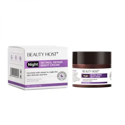 Beauty Host Retinol Repair Night Cream är en kraftfull nattkräm som återfuktar och reparerar huden med ingredienser som retinol och sodium hyaluronate. Perfekt för alla hudtyper och ger synliga resultat över tid.