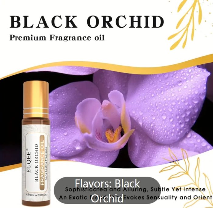 "EUQEE Black Orchid Essential Oil Roller - Alkohol-fri doft för aromaterapi"