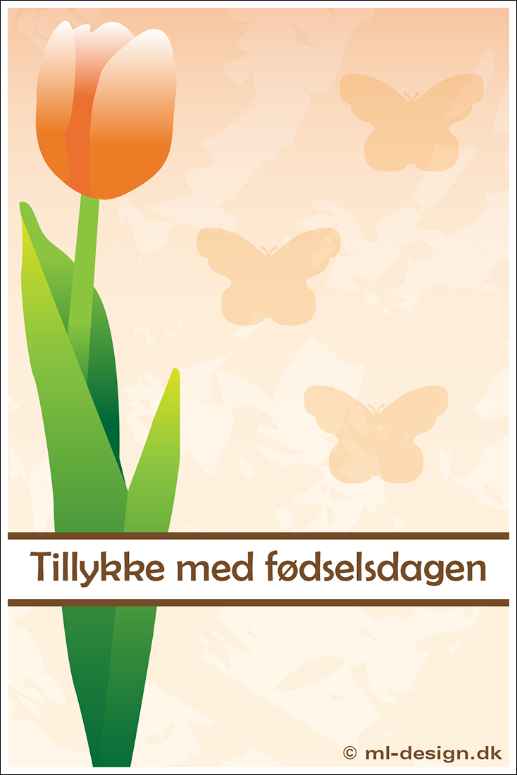 Fødselsdagskort med tulipan