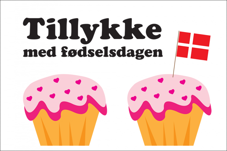 Fødselsdagskort med cupcakes