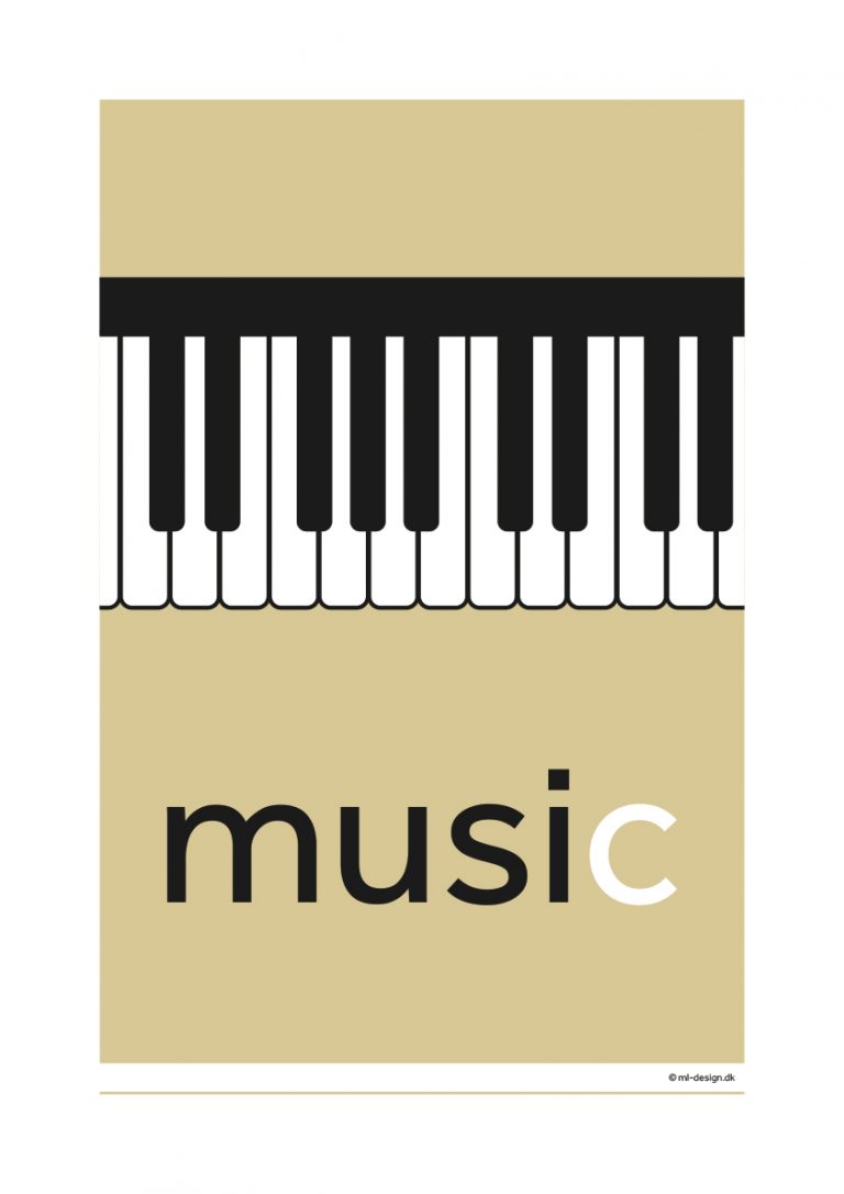 A3 plakat - music piano