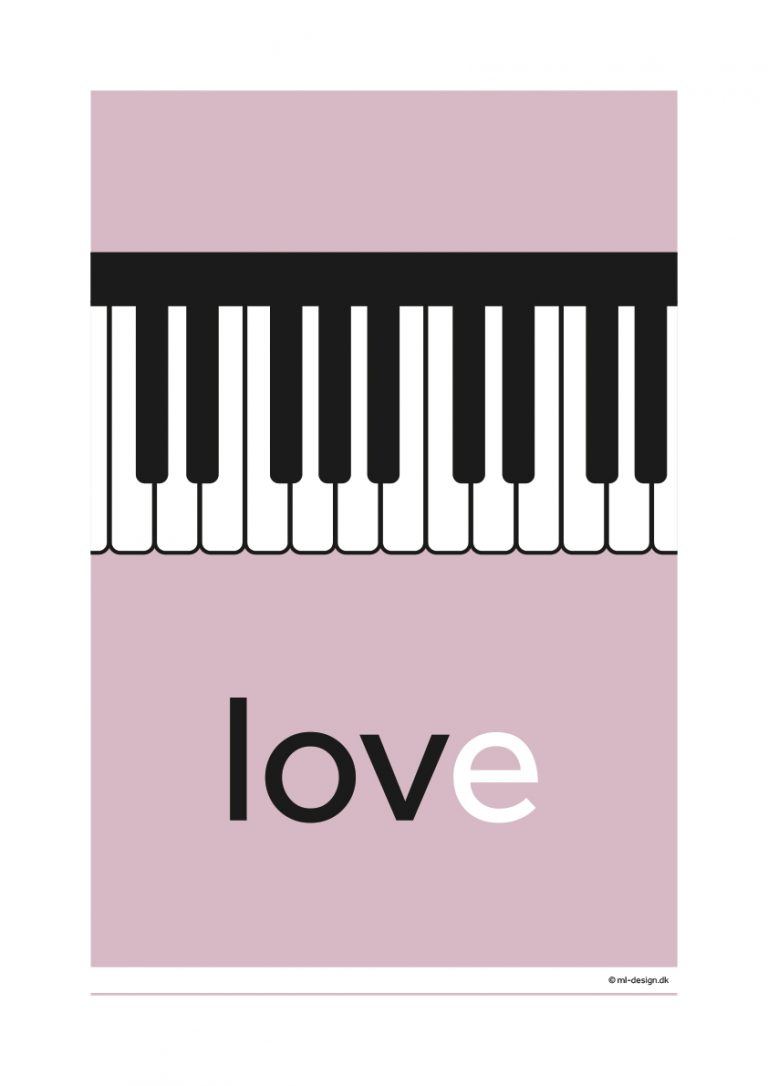 A3 plakat - love piano