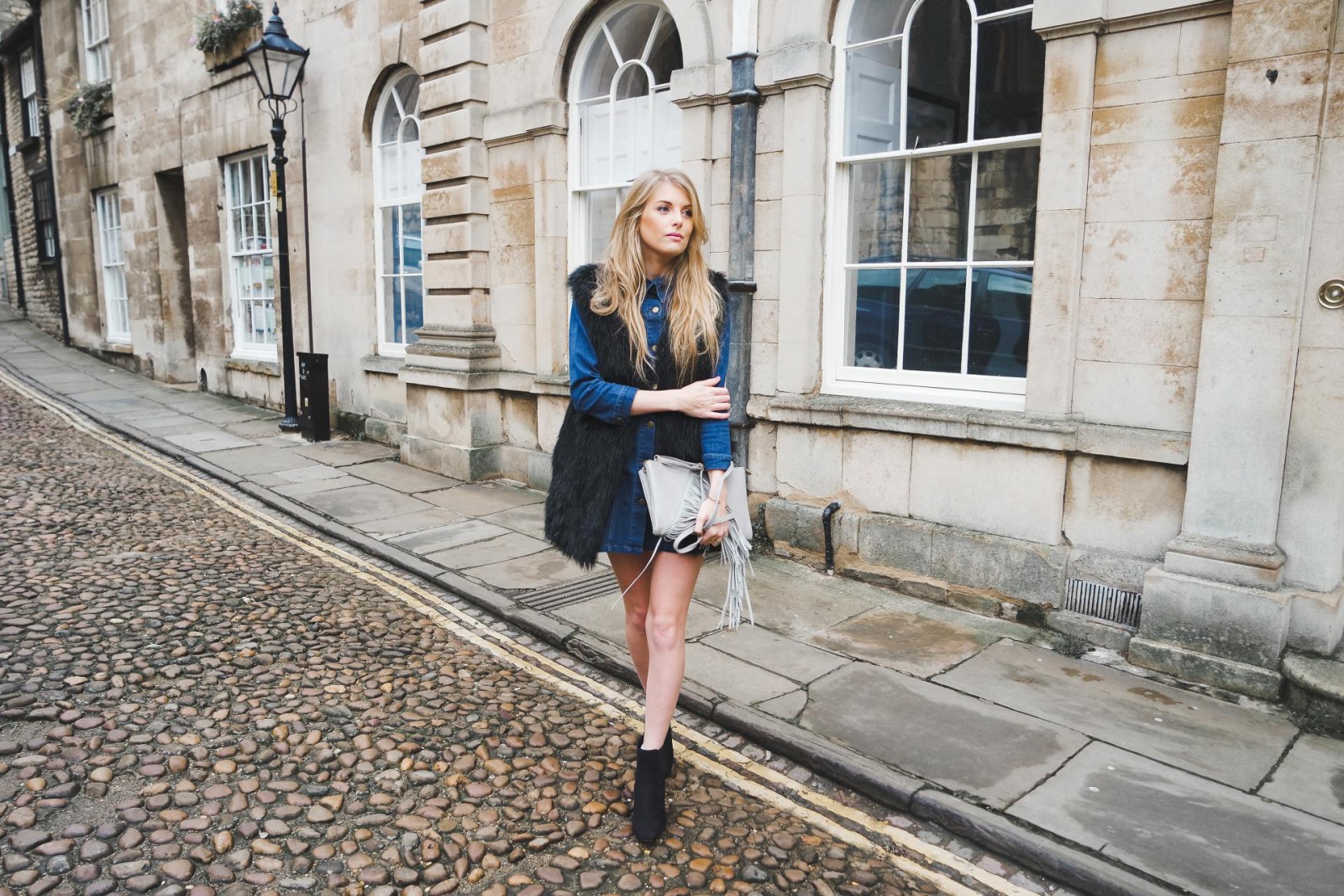 Styling A Denim Dress for Winter