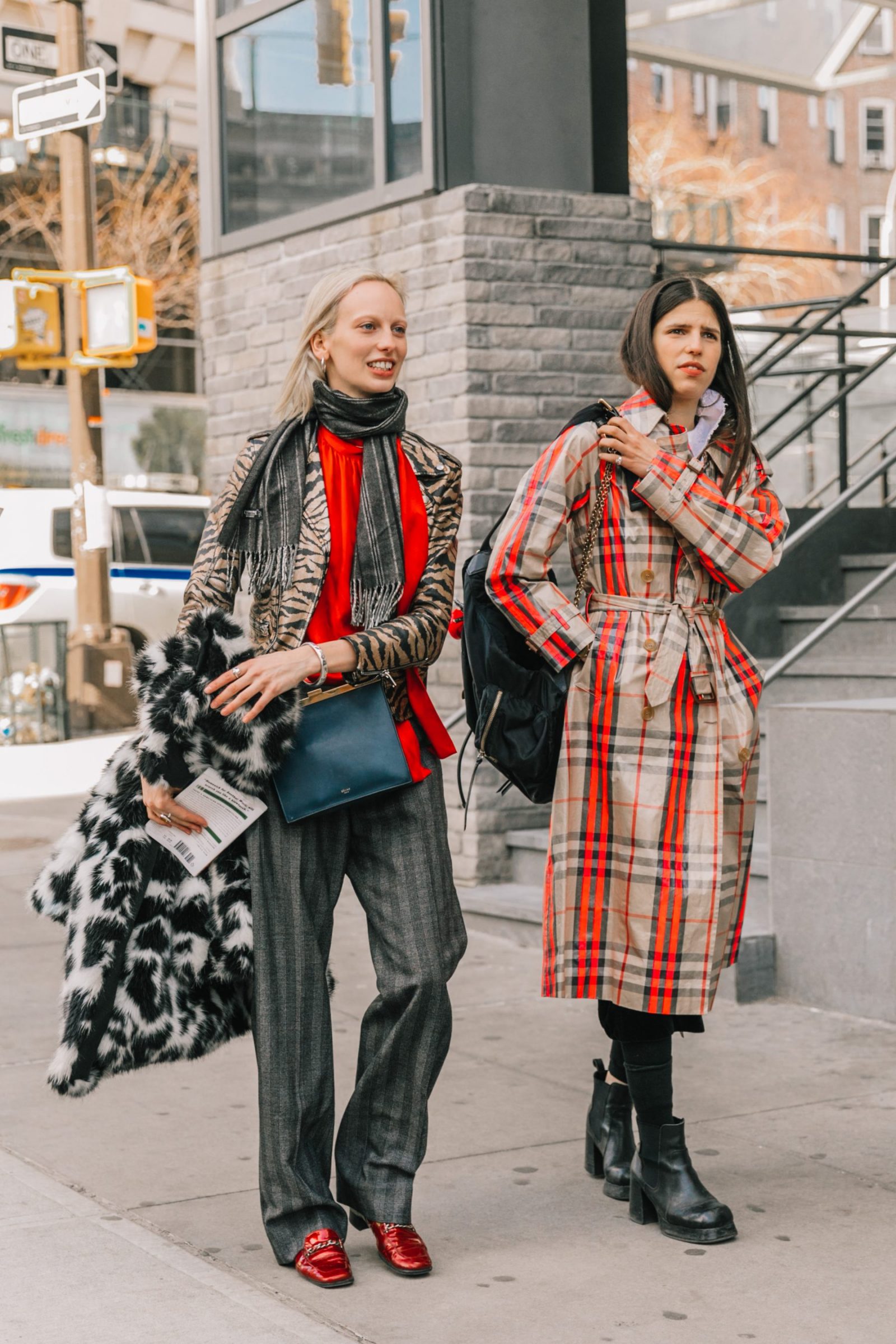 Fashion Week Looks Check Trench - Collage Vintage Photography