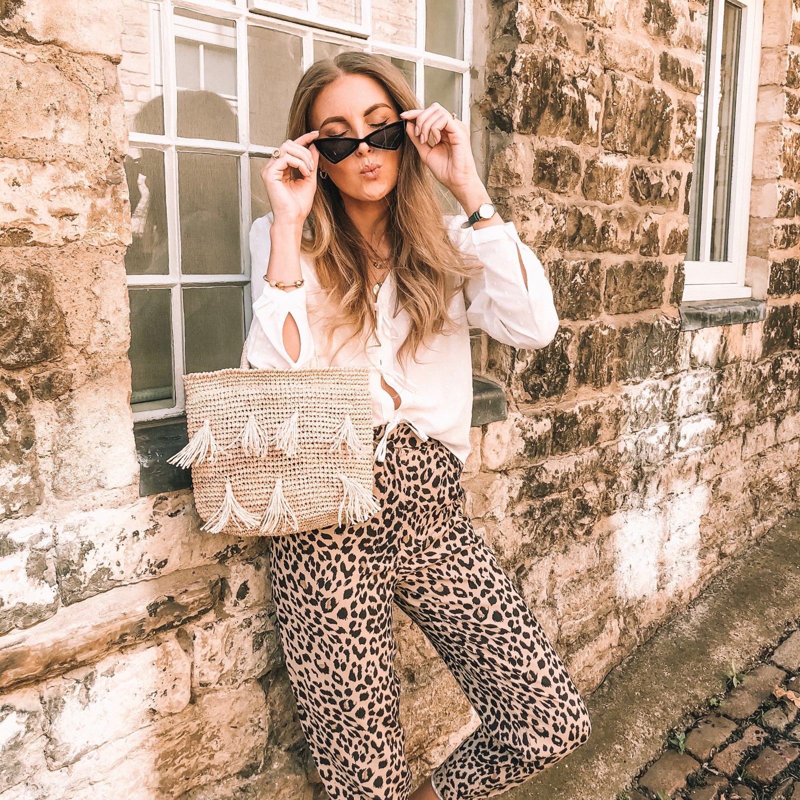 &Other Stories Leopard Print Trousers