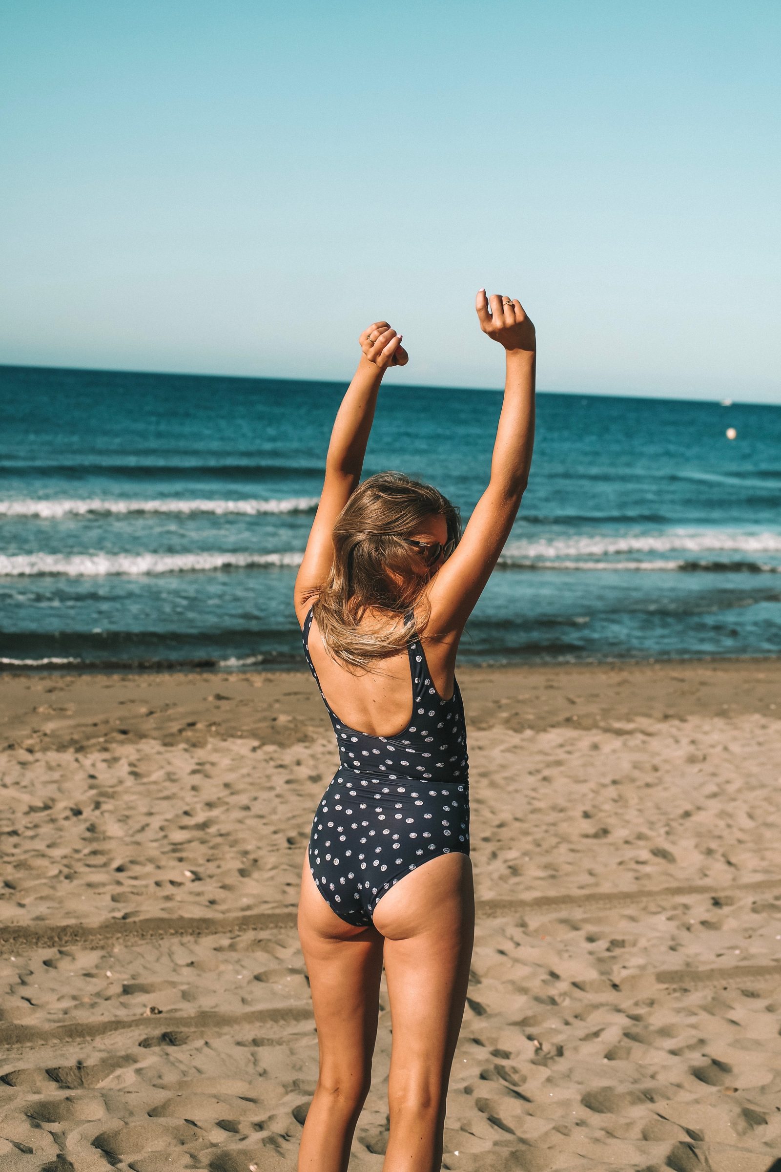 Laura Ashley Navy Polka Dot Swimsuit