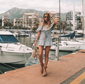 Summer Style Essentials - Blue Gingham Dress in Marbella Harbour