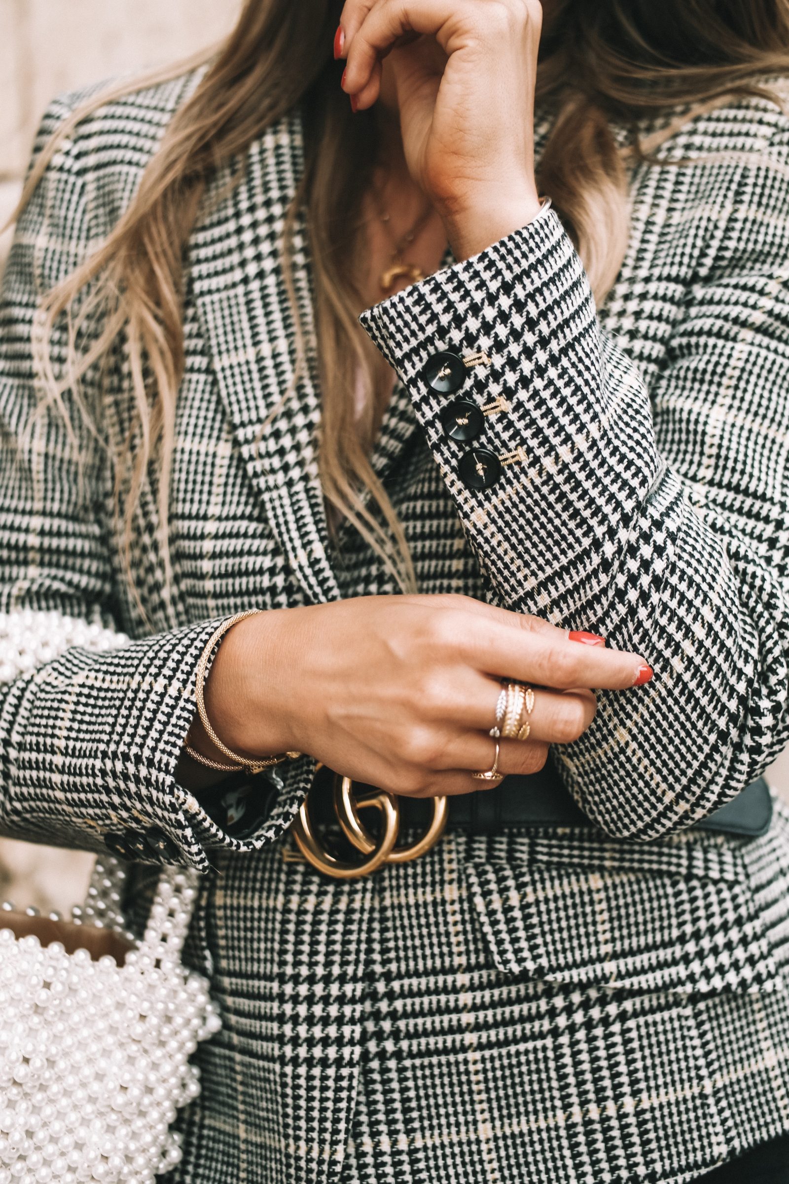 LFW - Houndstooth Wool Blazer - Sinead Crowe