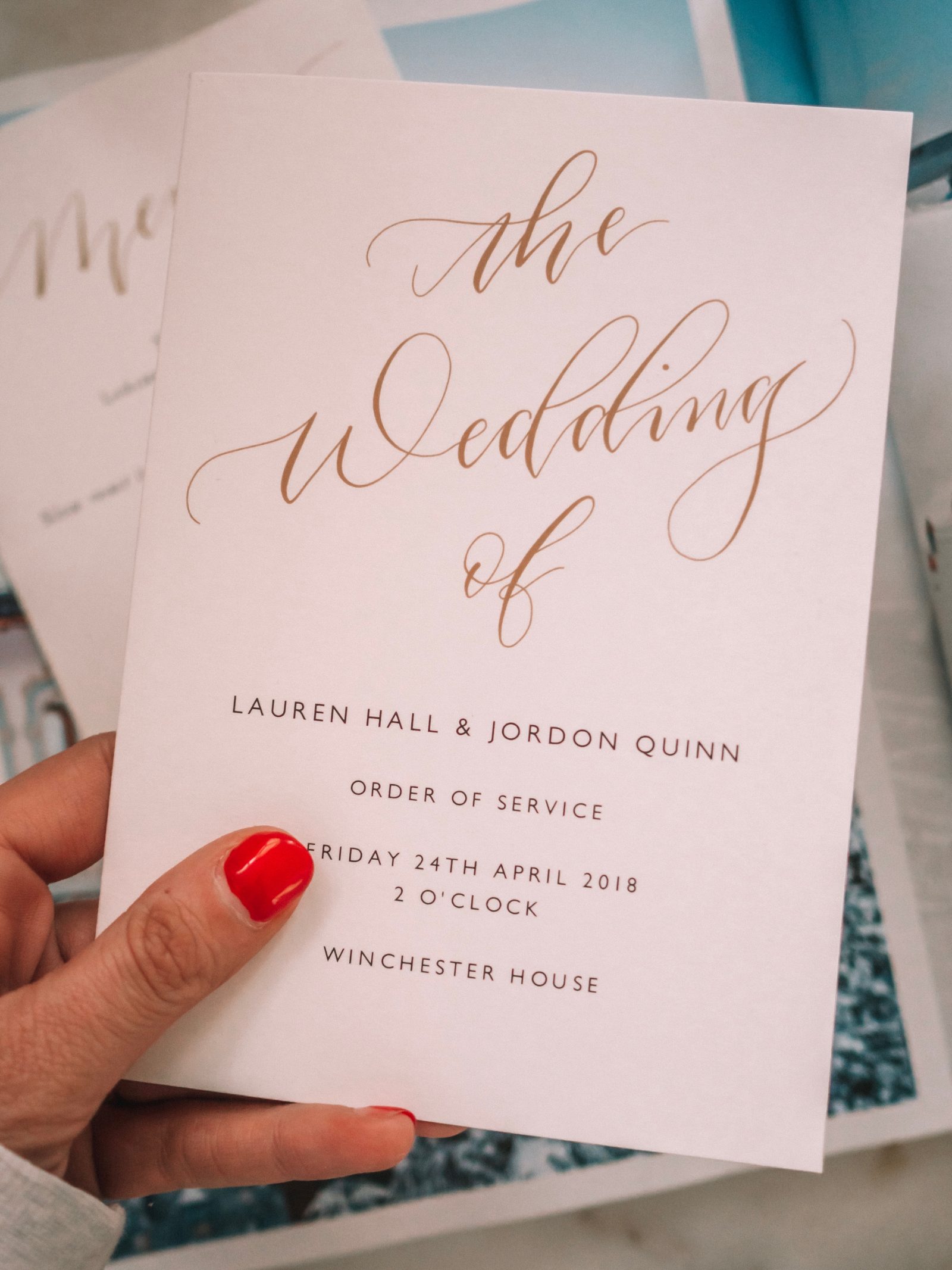 Papier Wedding Stationary - Order Of Service