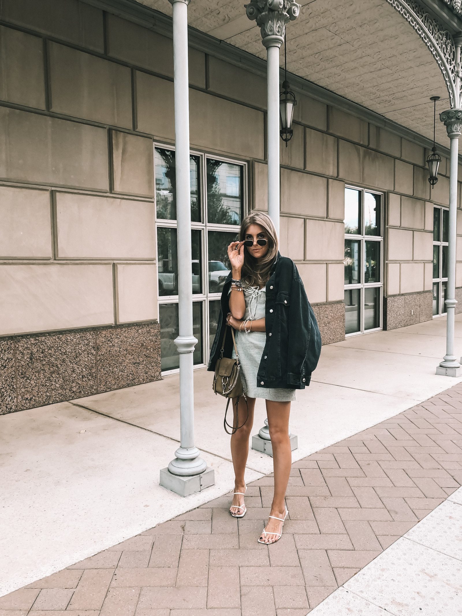 Oversized black denim jacket I wore in the evening at #RSTHECON