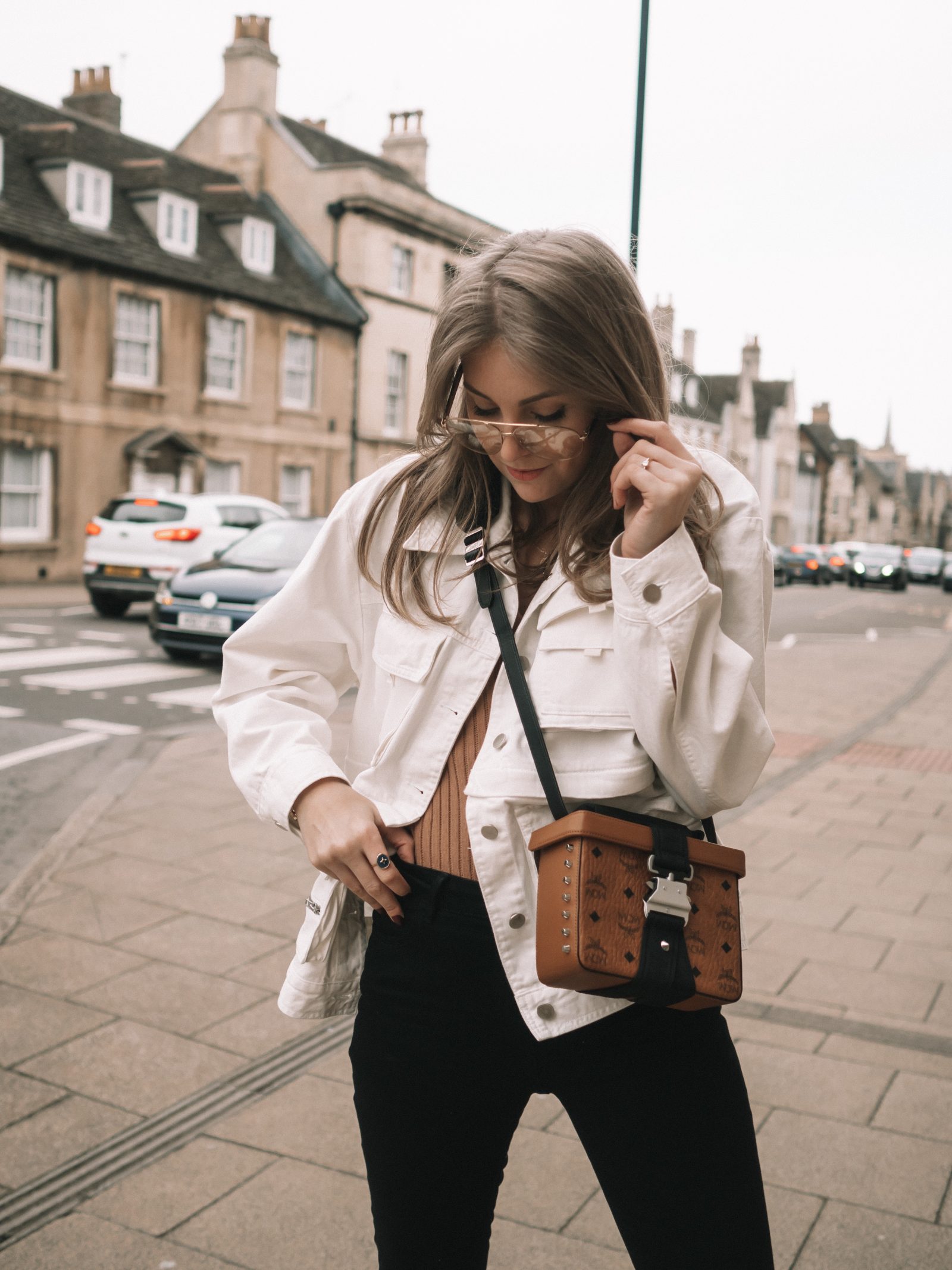 Sinead Crowe Styling the Spring 2019 Utility Trend in this White Cargo Jacket from & Other Stories