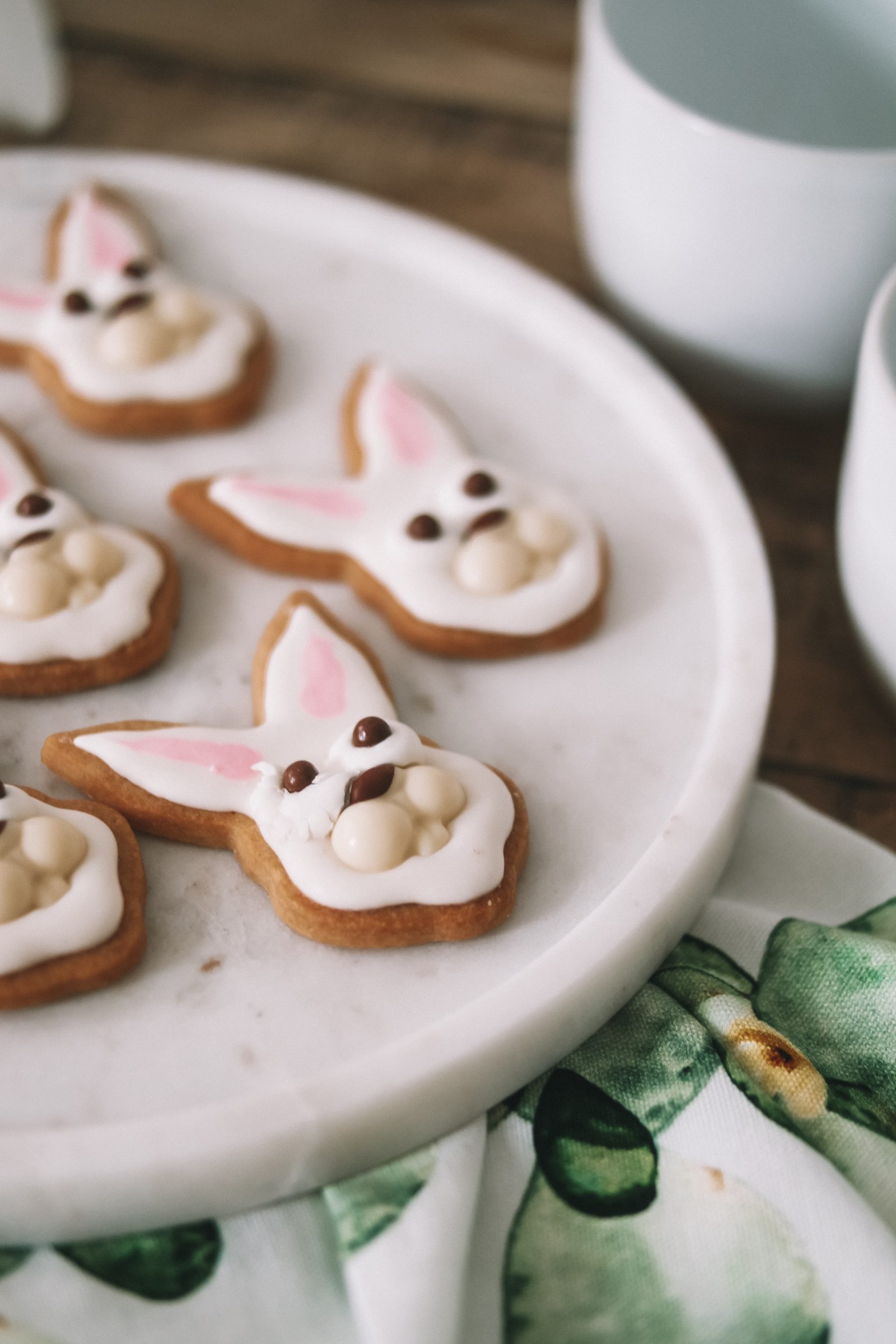 Spring Interiors - Marble Serving Plate from The White Company with Bunny Biscuits