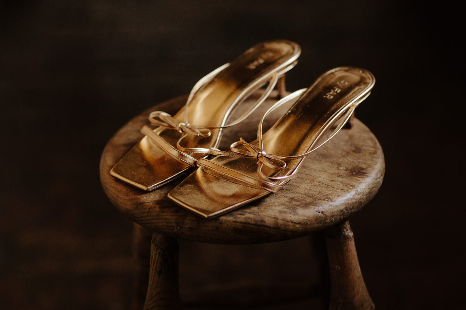 Sinead Crowe Wedding Shoes - By Far Gold Sandals