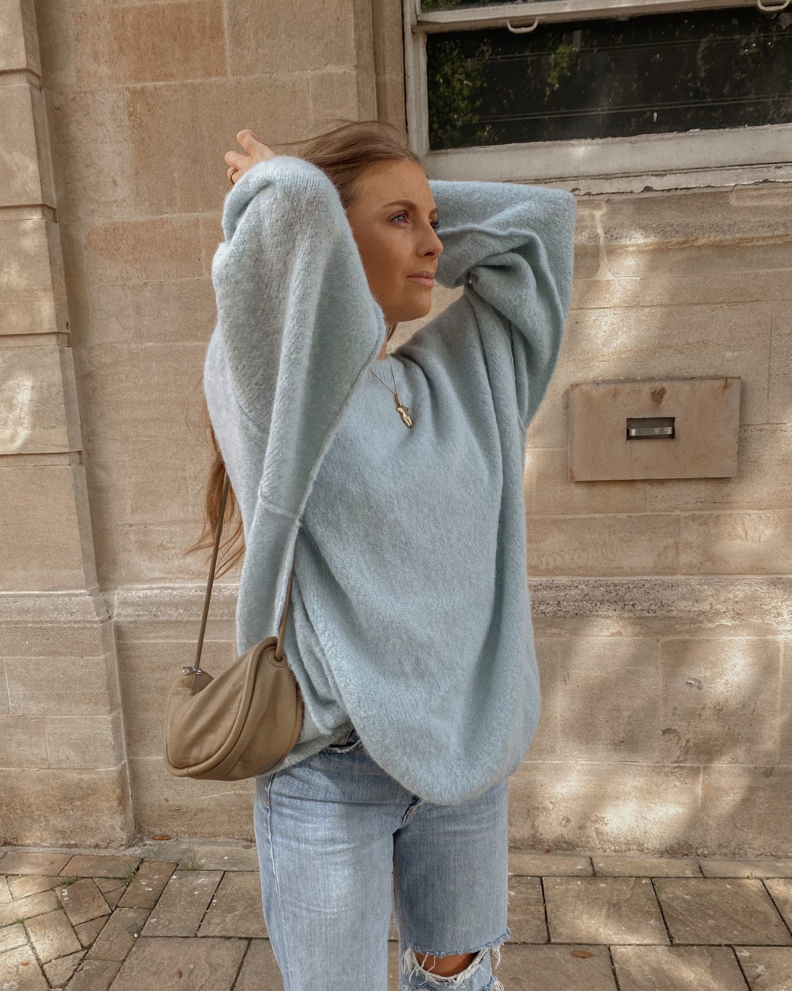 Autumn Outifts - Powder Blue Jumper