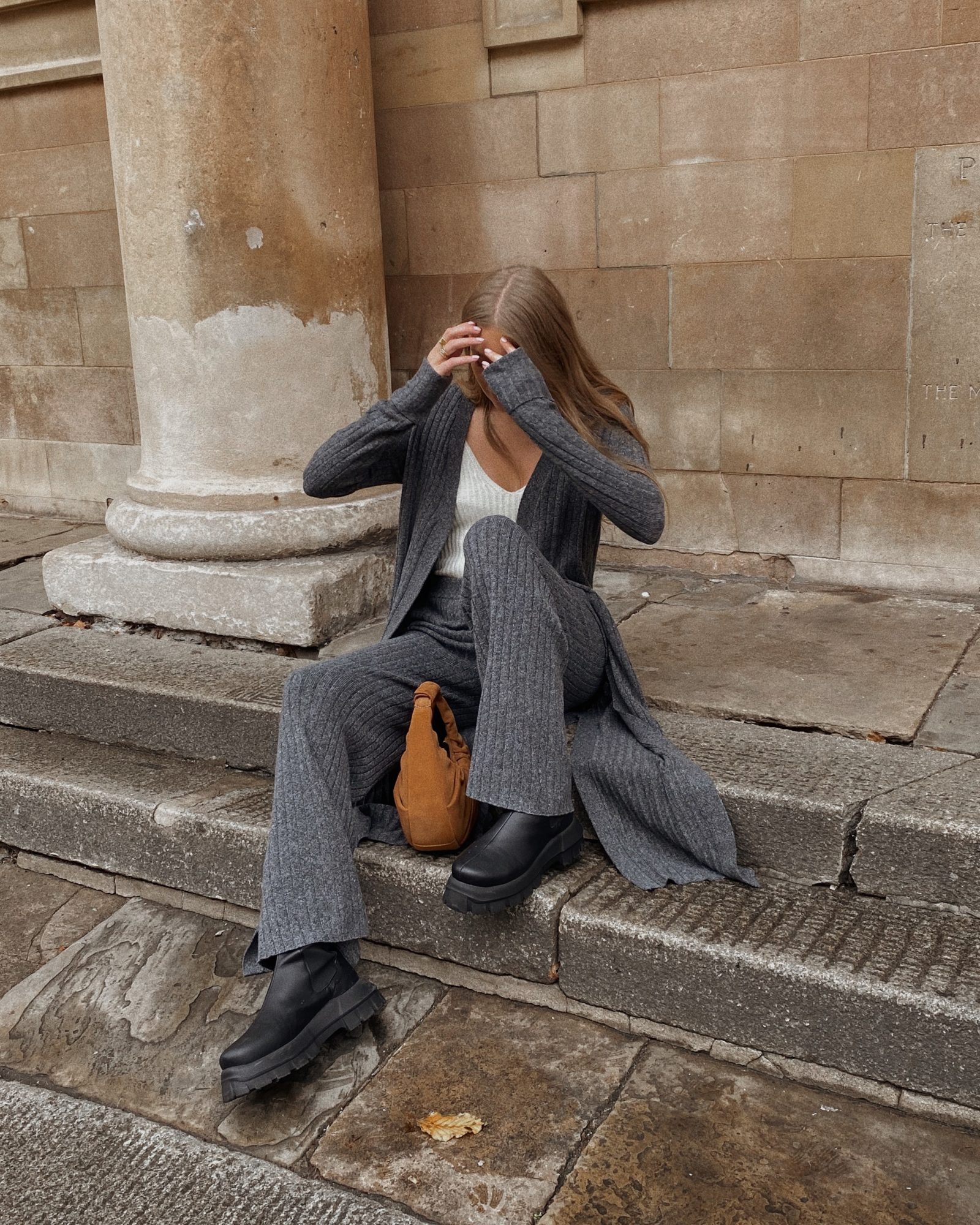 Amazon Fashion - Winter Knitted Set - Grey Loungewear
