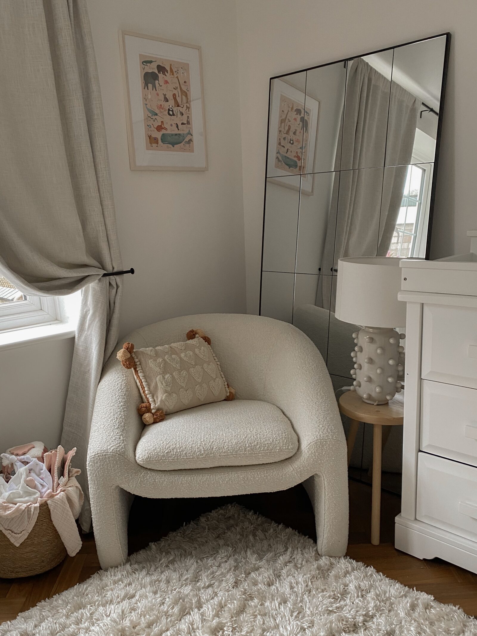 Baby Girl Nursery Decor - Made Boucle Chair