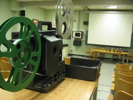 Projector and screen.