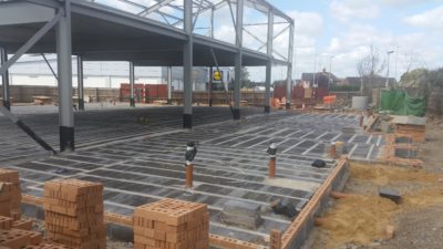 The brickwork has begun on the new mosque. Photo: The Islamic Association of Lincoln