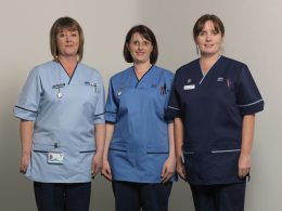 Three nurses stood side by side