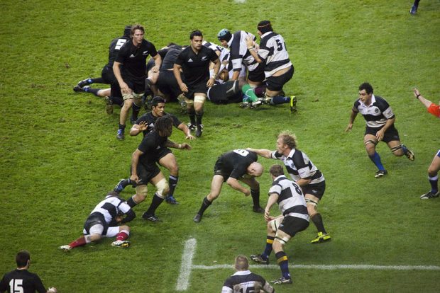 All Blacks mid game vs the barbarians