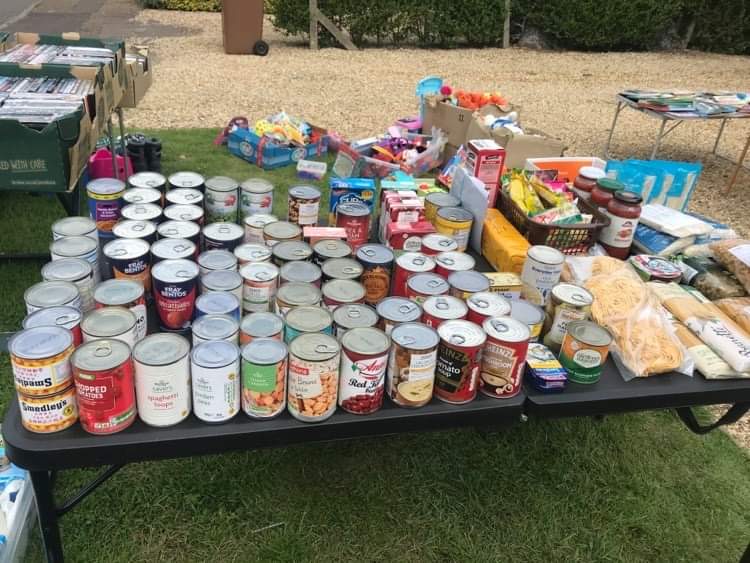 Donation table in Rea's front garden