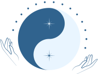 Logo de Lucie Cogny incluant le symbole du Yin et du Yang revisité