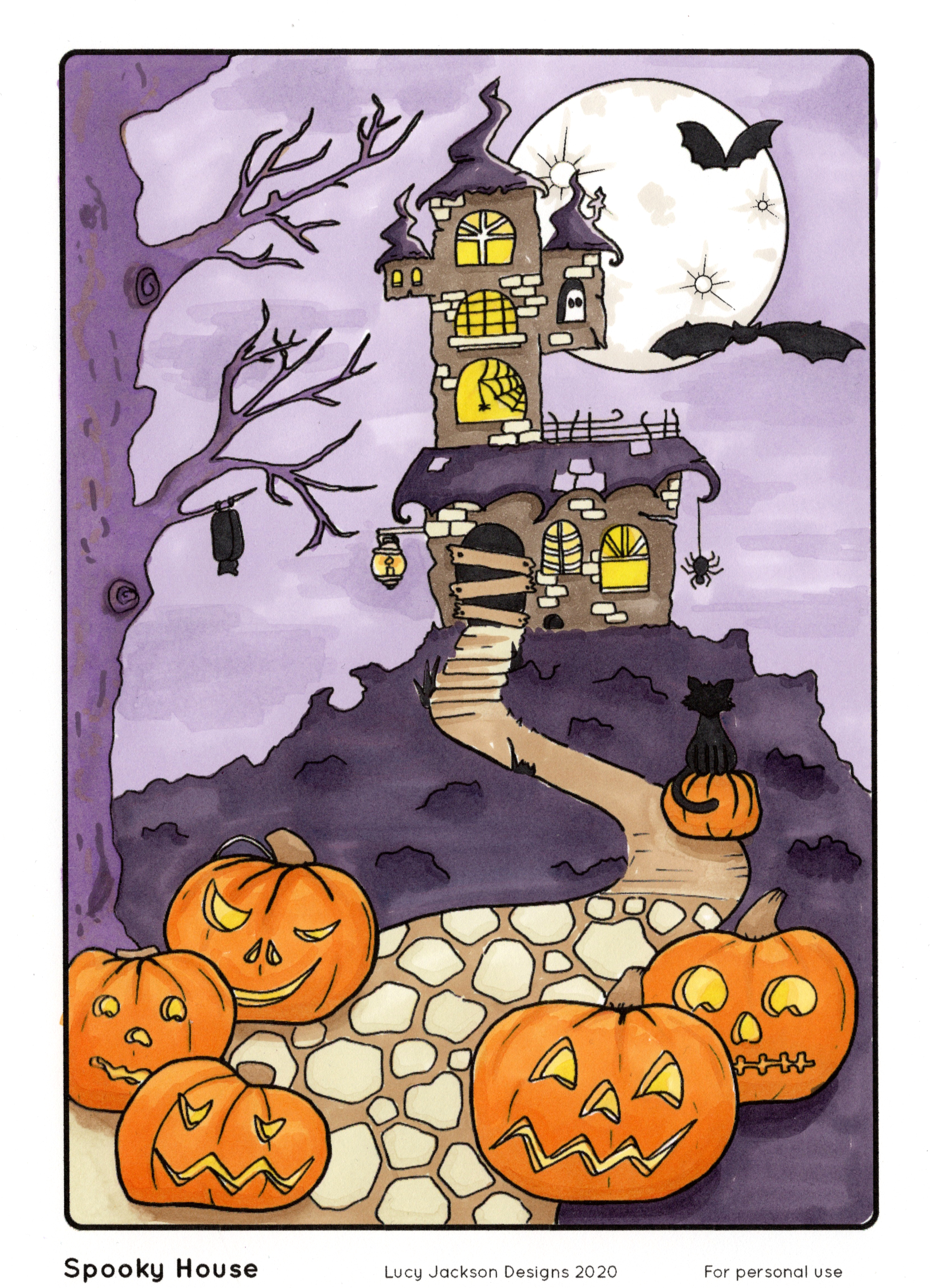 Coloured Spooky Castle