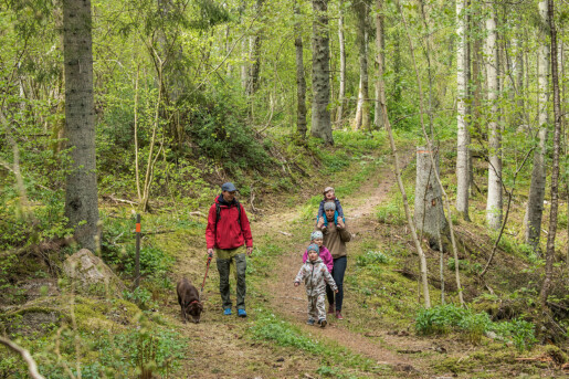 Familj på vandring