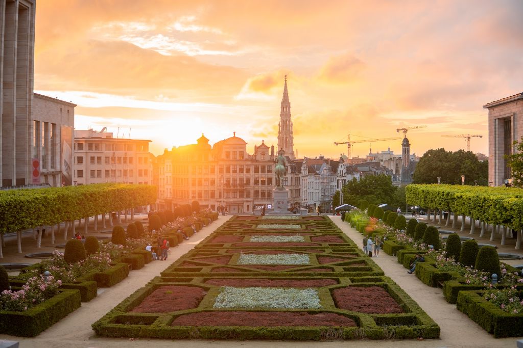 Zicht op Brussel vanaf de Kunstberg.