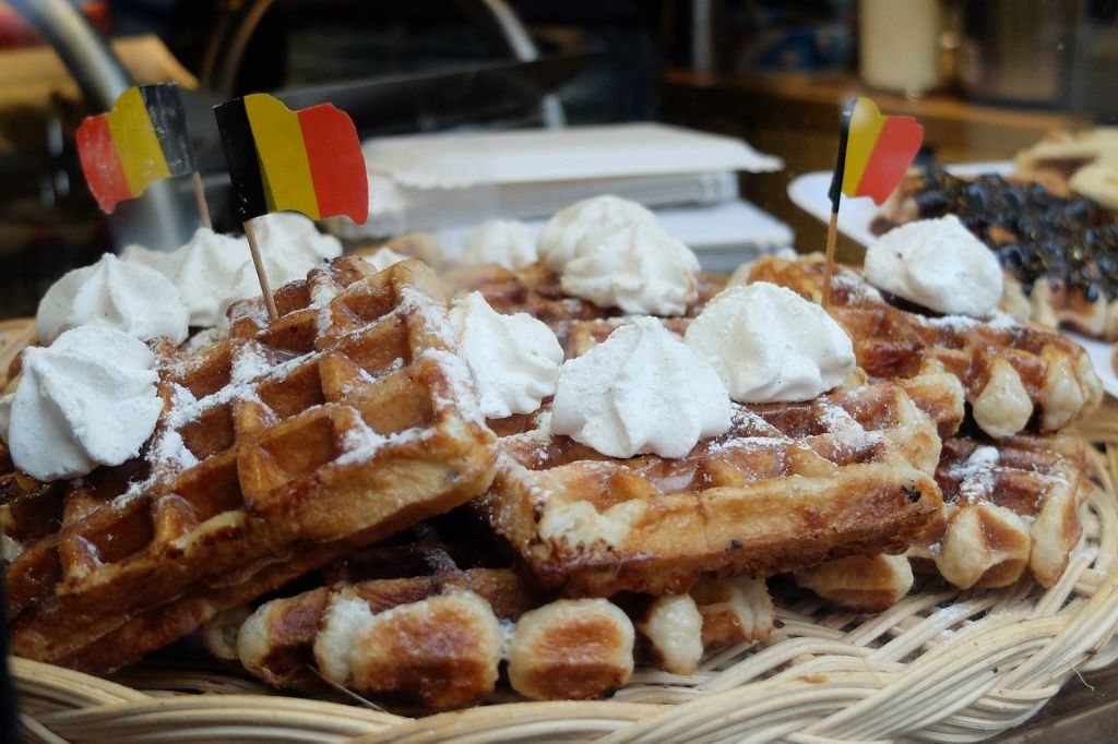 Brusselse wafels met slagroom.