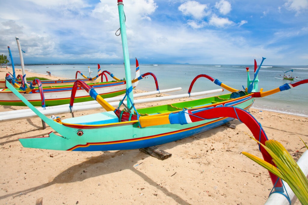 bateau traditionnel de pêche, Bali, Indonésie