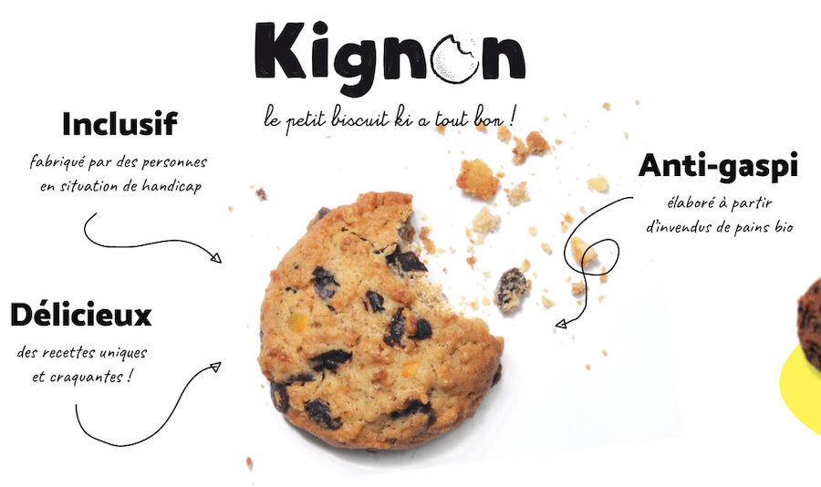 Kignon marque biscuits bio anti gaspi handi friendly inclusif