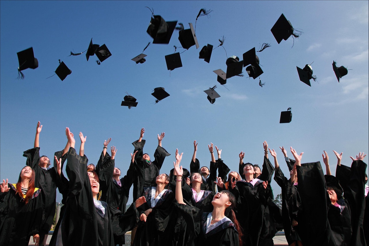 students graduating from college