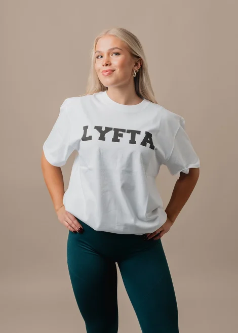 White vit lyfta t shirt logo emblem