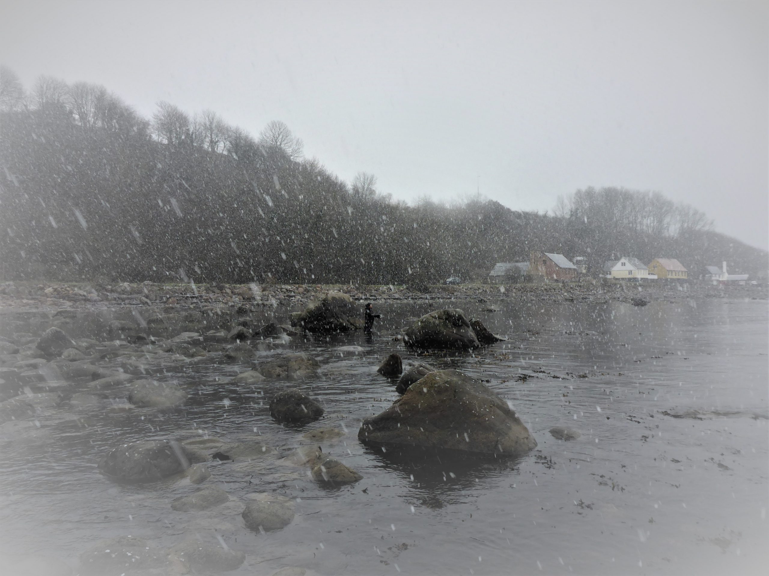 Kystfiskeri om vinteren på Bornholm.