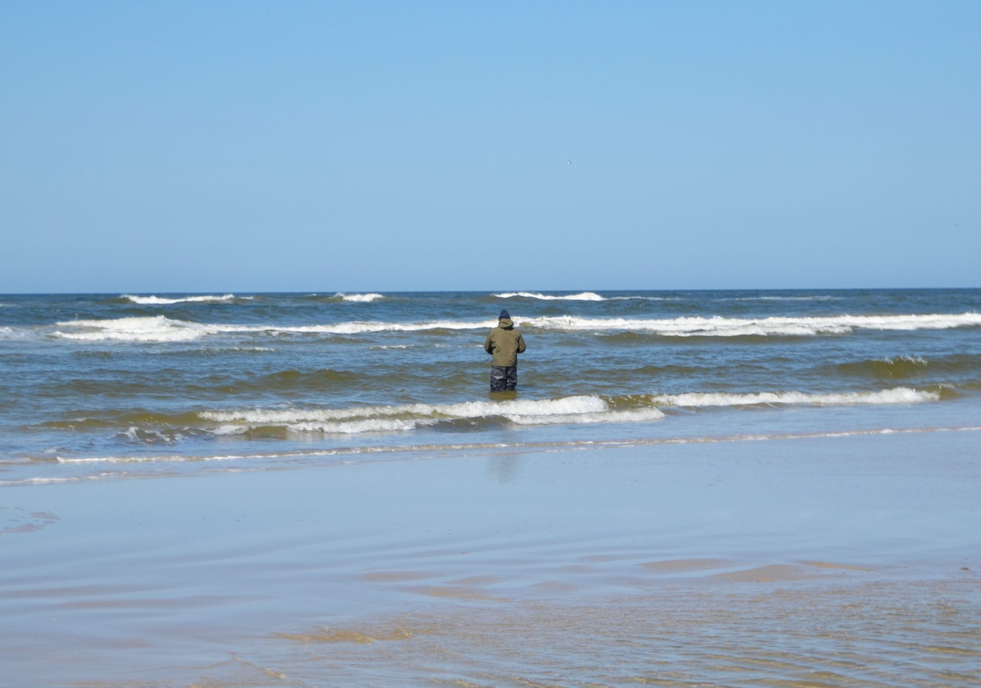 Lystfiskeri langs Vejers Strand.