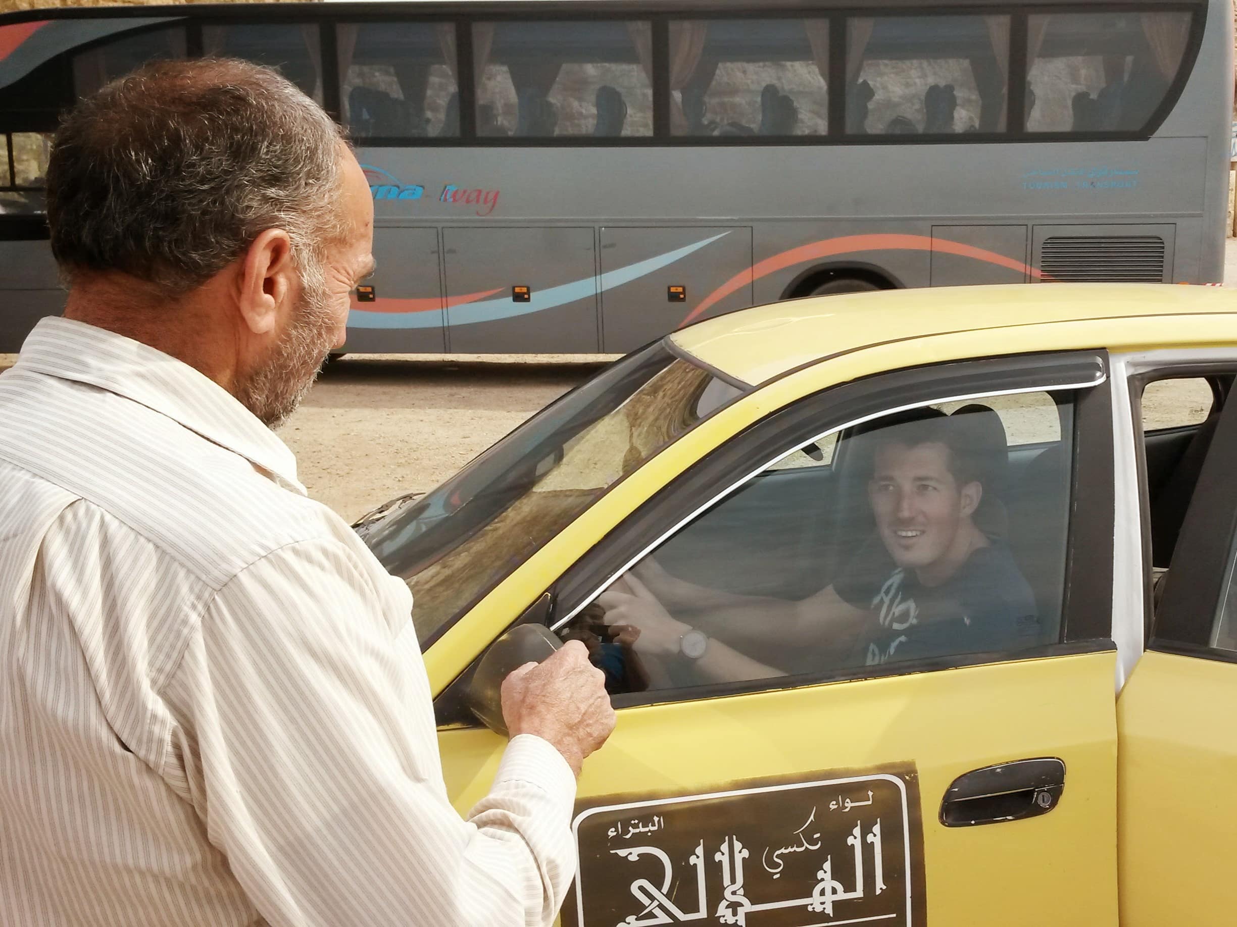 Playing taxi driver in Jordan