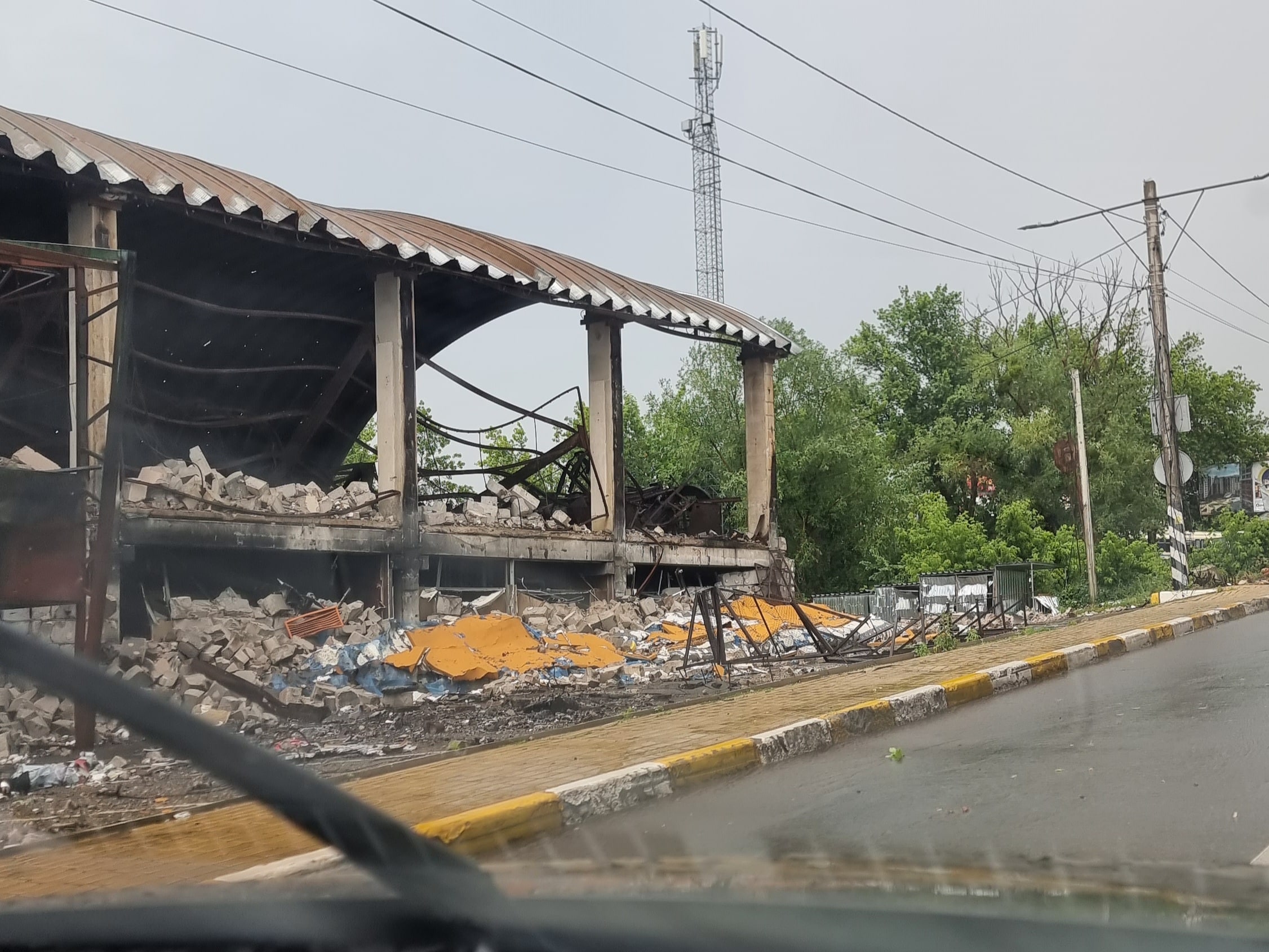 A destroyed supermarket