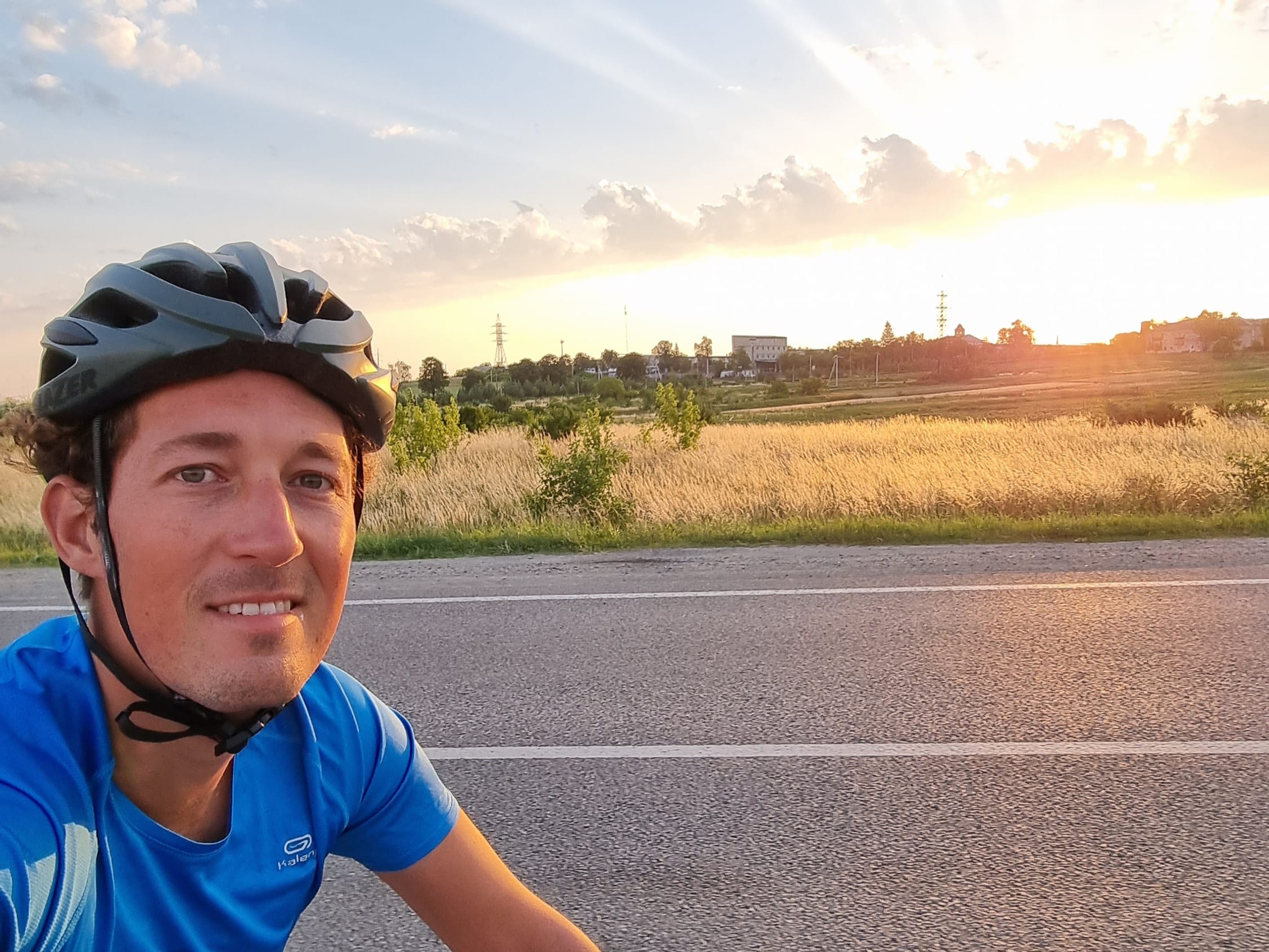 Cycling at sunrise