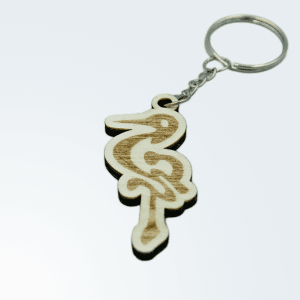 Houten sleutelhanger met logo of afbeelding